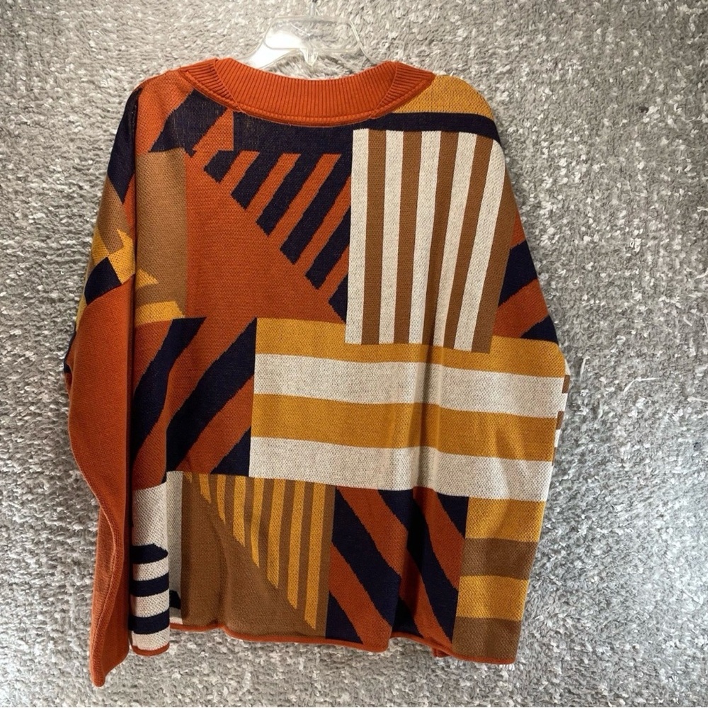 SKFK Karle Organic Cotton Geometric Print Knit Sweater Size 12 Bohemian - Picture 2 of 11